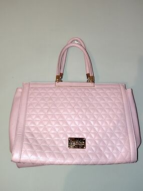 Bebe Pink Quilted Satchel Bag